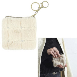 PORTE MONNAIE FLUFFY FAUSSE FOURRURE