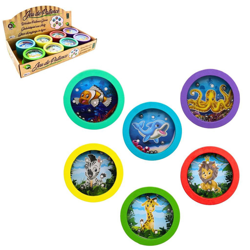 BOIS JEUX DE PATIENCE 7 CM ANIMAL
