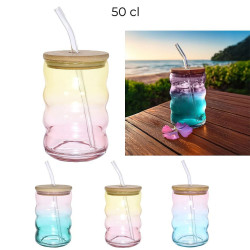 MUG VERRE PAILLE TYE AND DYE 500 ML