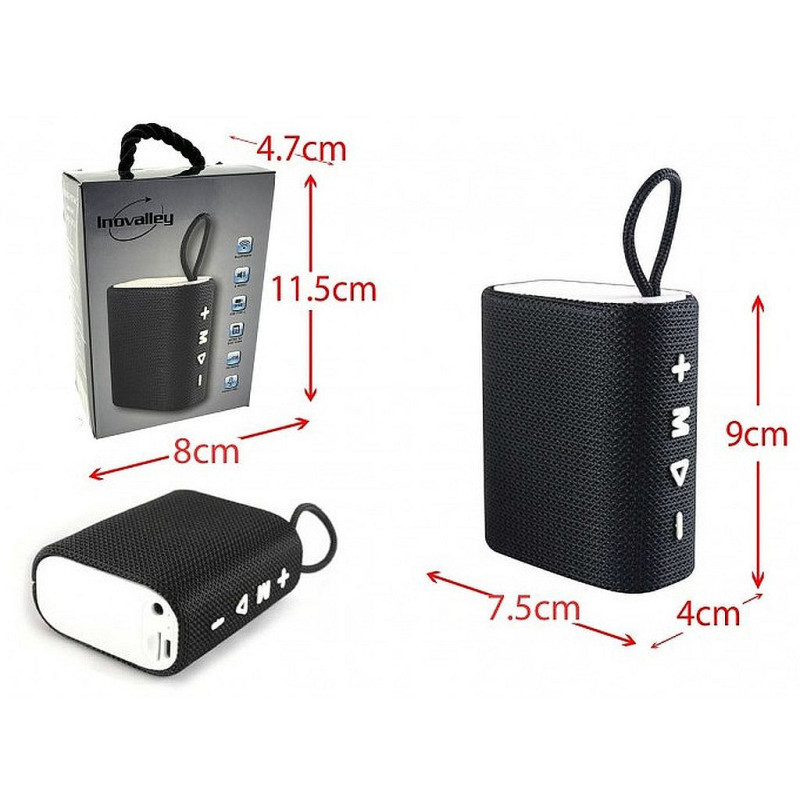 ENCEINTE BLUETOOTH PORTABLE NOIRE 3W INOVALLEY