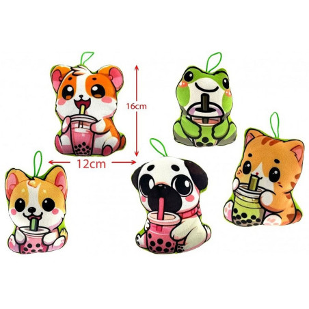 PELUCHE ANIMAL BUBBLE TEA 15 CM