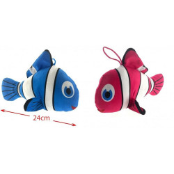PELUCHE POISSON 24 CM 2 COLORIS