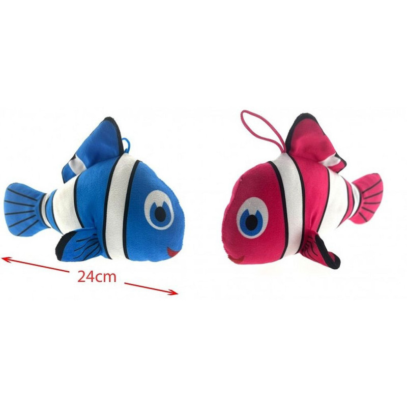 PELUCHE POISSON 24 CM 2 COLORIS