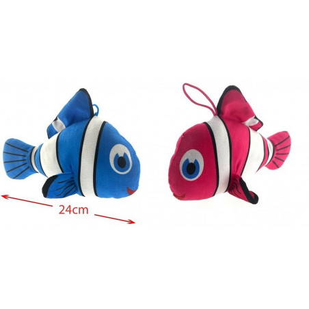 PELUCHE POISSON 24 CM 2 COLORIS
