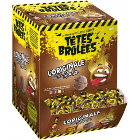 Boîte 300 Têtes Brûlées Bille Cola - Grossiste Bonbon