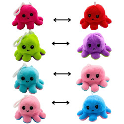 Porte clé peluche pieuvre réversible 10 cm - Cadeau original B2B