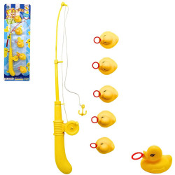 PANOPLIE CANNE A PECHE 40CM ET 5 CANARDS