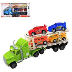 CAMION TRANSPORT 31 CM AVEC 4 VEHICULES
