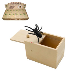 Araignée surprise en coffret bois 9*6.5 cm - Succès garanti !