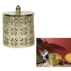 BOITE DECO DOREE AVEC COUVERCLE 13.5 CM