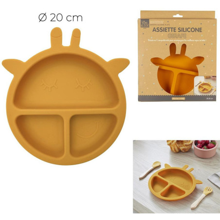 ASSIETTE SILICONE GIRAFE 23*20 CM