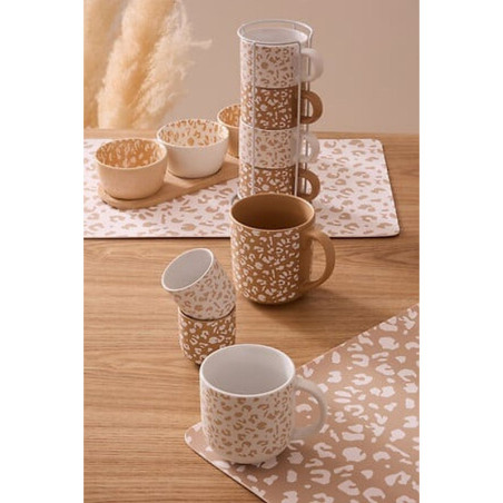 COFFRET RACK 4 MUGS LEOPARDI 20 CL