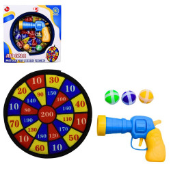 JEU CIBLE BALLE VELCRO 13CM AVEC PISTOLET ET 3 BALLES