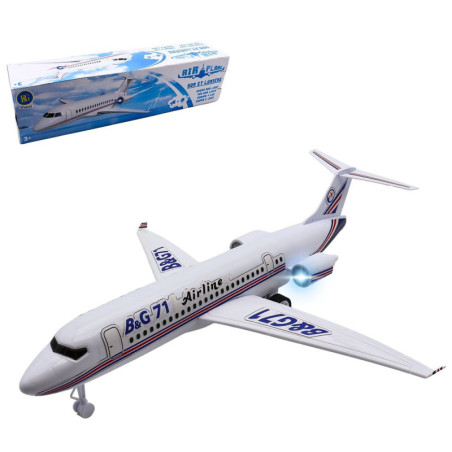 COFFRET AVION DE LIGNE 40 CM SON ET LUMIERE AVEC PILES
