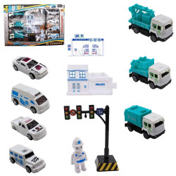 COFFRET VEHICULE DE POLICE 12 PIECES
