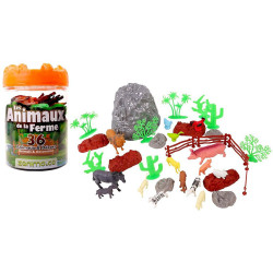BARIL ANIMAUX DE LA FERME 36 PIECES