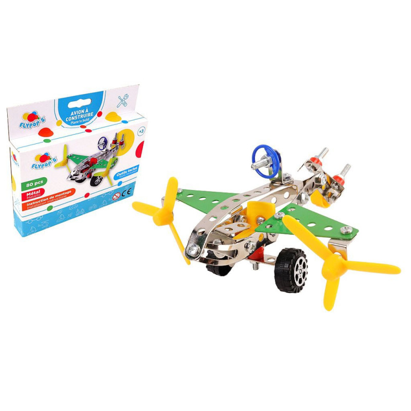 AVION METAL A CONSTRUIRE 80 PIECES AVEC OUTILS