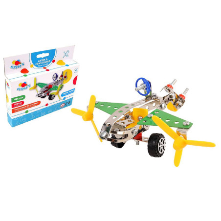 AVION METAL A CONSTRUIRE 80 PIECES AVEC OUTILS