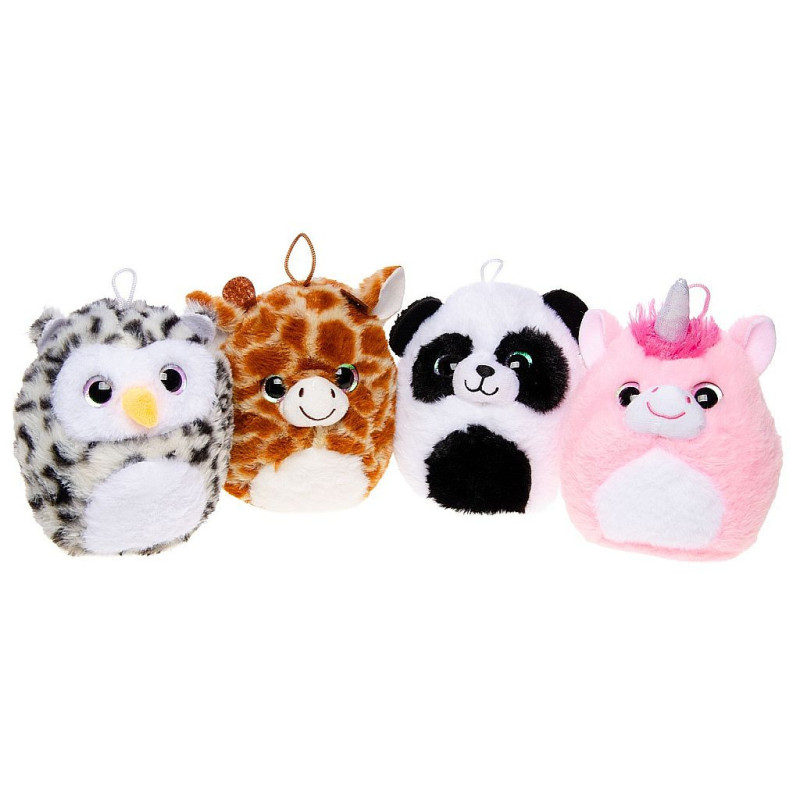 PELUCHE RONDE ANIMAUX 16 CM