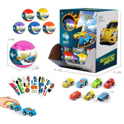 Capsule Voiture de Sport Rétrofriction 4.5 cm Avec Autocollants