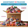 Lot de 60 peluches 12 à 18 cm - Succès assuré pour vos animations !