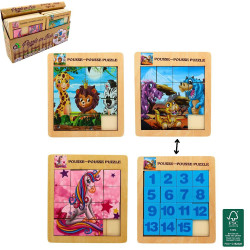 PUZZLE EN BOIS POUSSE-POUSSE 2 EN 1