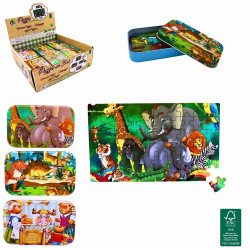 PUZZLE BOIS EN BOITE METAL 14X22 CM 60 PIECES