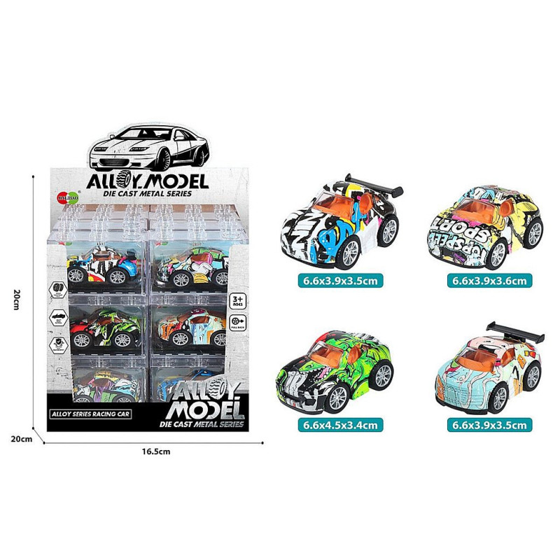 VOITURE 7 CM METAL GRAFFITI FRICTION