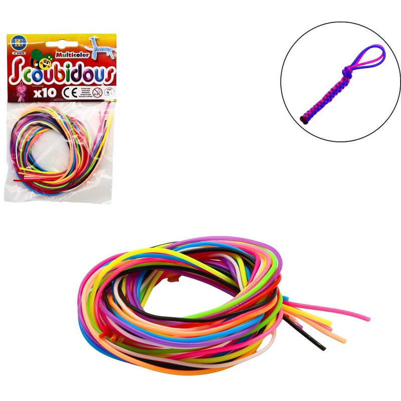 Sachet de 10 brins de scoubidous 80 cm - Idéal pour les professionnels