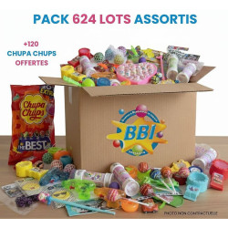 Offre exclusive : Pack 624 lots  + 120 sucettes Chupa Chups offertes !