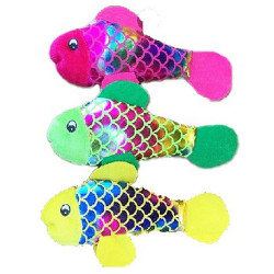 PELUCHE POISSON FLUO BRILLANT 27 CM