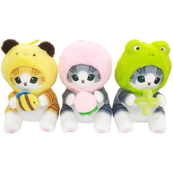 PELUCHE CHAT AVEC CAPUCHE ANIMAUX 60 CM