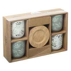 COFFRET 4 TASSES FLORAL GREEN 13 CL
