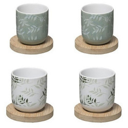 COFFRET 4 TASSES FLORAL GREEN 13 CL