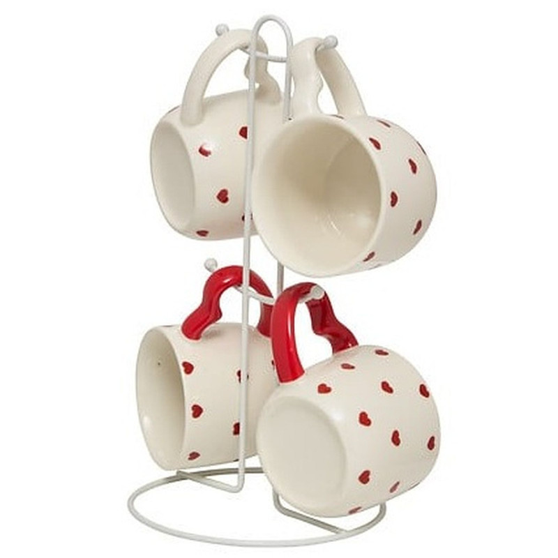 SERCICE RACK 4 MUGS VALENTINE 22 CL