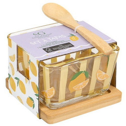VERRINE FRUITY VERRE AVEC CUILLERE ET PLATEAU BAMBOU