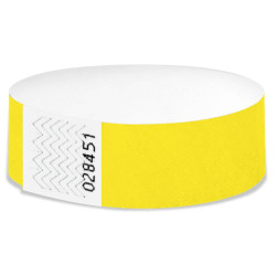 Bracelet de contrôle jaune vendu par 100 - Contrôle d'accès pro