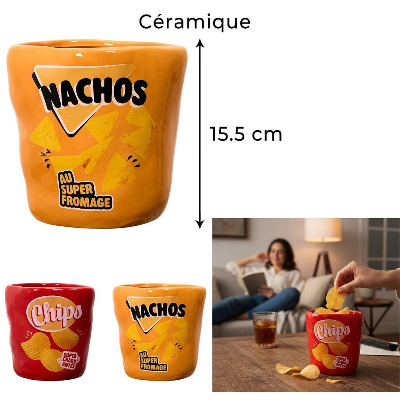 PAQUET DE CHIPS EN CERAMIQUE HAUTEUR 15.5 CM