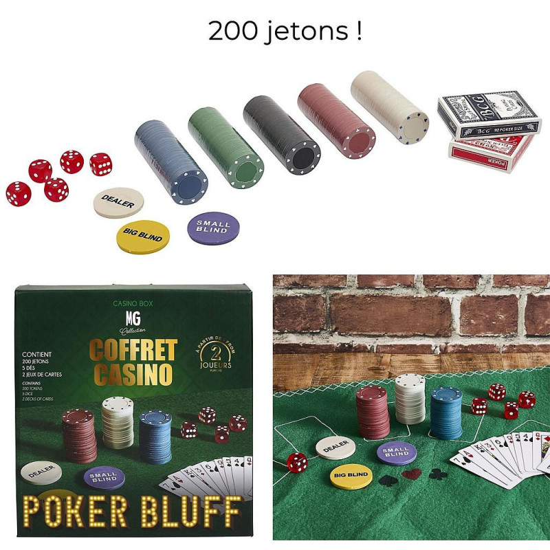 JEU DE CASINO BOITE DE 200 JETONS