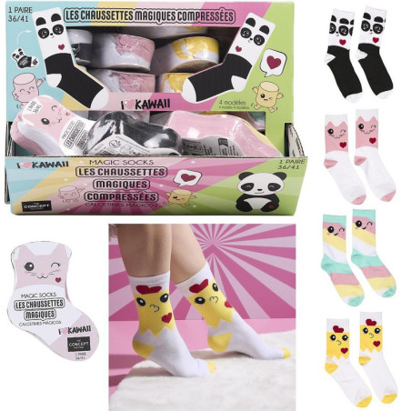CHAUSSETTES MAGIQUES COMPRESSEES KAWAII