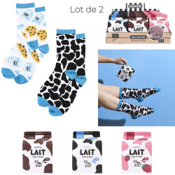 PACK DE 2 PAIRES DE CHAUSSETTES DELISOCKS BRIQUE DE LAIT