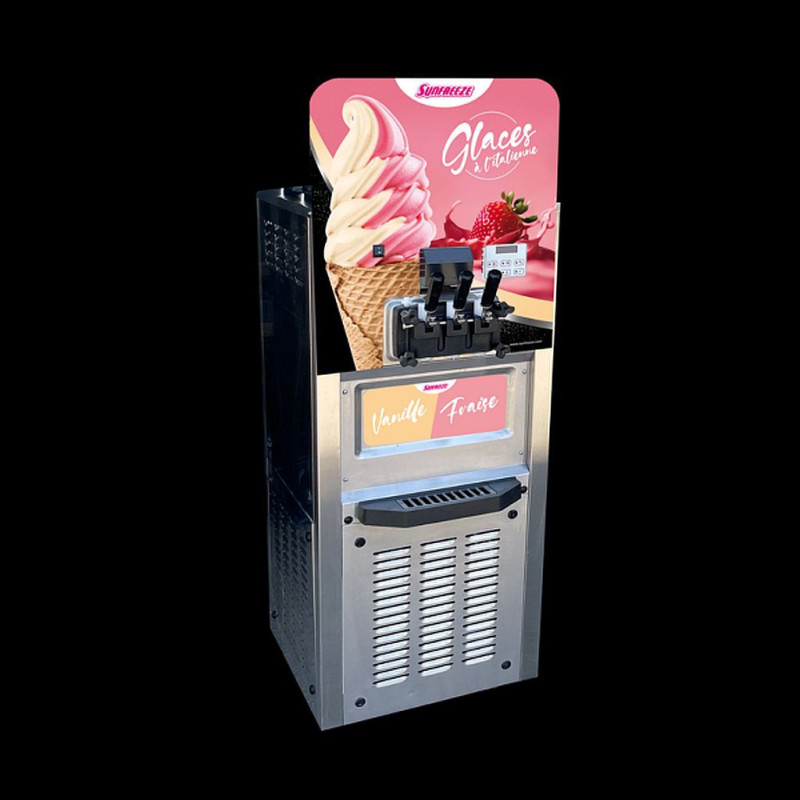 MACHINE GLACE A L ITALIENNE SUR ROULETTES