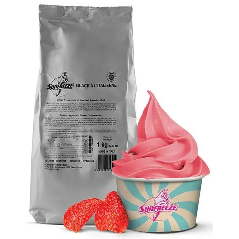 PREPARATION GLACE ITALIENNE FRAISE 1 KG