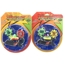 PANOPLIE DE 2 TOUPIES DE COMBAT AVEC ARENE ET LANCEUR