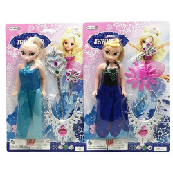 PANOPLIE DE POUPEE PRINCESSE BLEUE AVEC BIJOUX