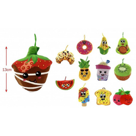 PELUCHE NOURRITURE 13 CM ASSORTIES