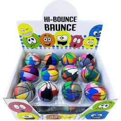 BALLE MOUSSE 6 CM REBONDISSANTE BASKET