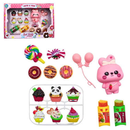 COFFRET KAWAII LAPIN SNACK 10 CM AVEC ACCESSOIRES