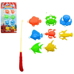 PANOPLIE PECHE 32 CM AVEC 8 POISSONS