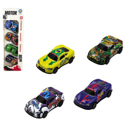 COFFRET 4 VOITURES SPORT 10.5 CM METAL